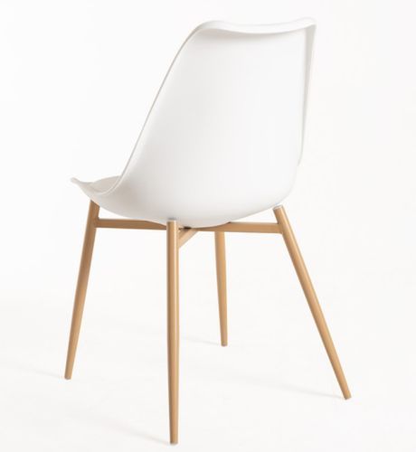 Chaise scandinave Kany - Confort en simili cuir et pieds en bois naturel - Photo n°3; ?>