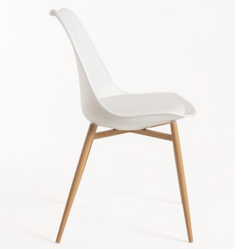 Chaise scandinave Kany - Confort en simili cuir et pieds en bois naturel - Photo n°2; ?>