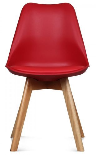 Chaise scandinave rouge Keny - Lot de 2 - Photo n°2; ?>