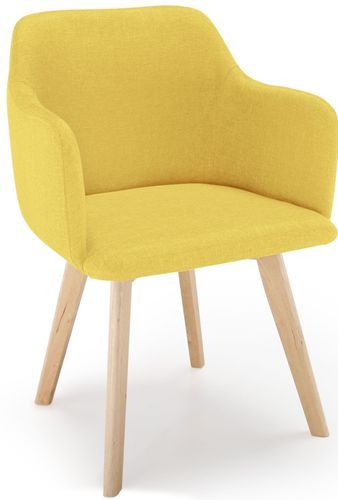 Chaise scandinave tissu jaune Carina - Photo n°2; ?>