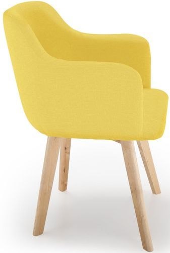 Chaise scandinave tissu jaune Carina - Photo n°3; ?>