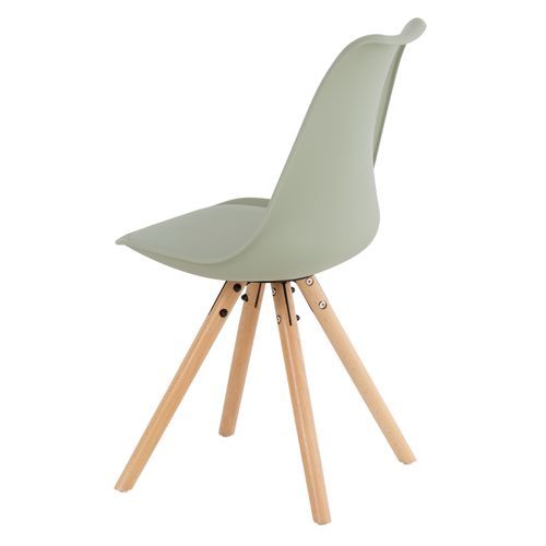Chaise scandinave vert menthe assise coussin simili cuir Norda - Photo n°2; ?>