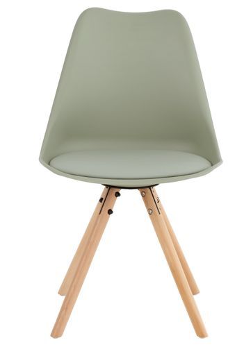 Chaise scandinave vert menthe assise coussin simili cuir Norda - Photo n°3; ?>