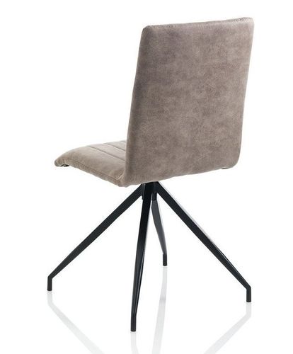 Chaise simili cuir beige et pieds métal noir Kirane - Lot de 2 - Photo n°2; ?>
