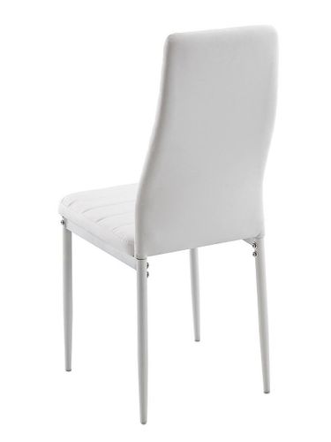Chaise simili cuir blanc et pieds métal blanc Rolina - Lot de 4 - Photo n°2; ?>