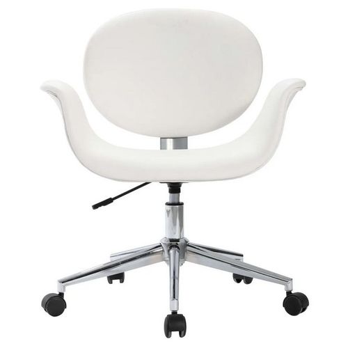 Chaise simili cuir blanc et pieds métal chromé Eris - Lot de 2 - Photo n°2; ?>