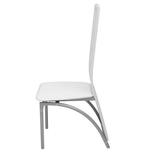 Chaise simili cuir blanc et pieds métal Ceaney - Lot de 2 - Photo n°3; ?>