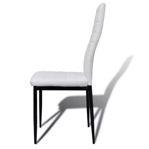 Chaise simili cuir blanc et pieds métal noir Rissa - Lot de 2 - Photo n°2; ?>