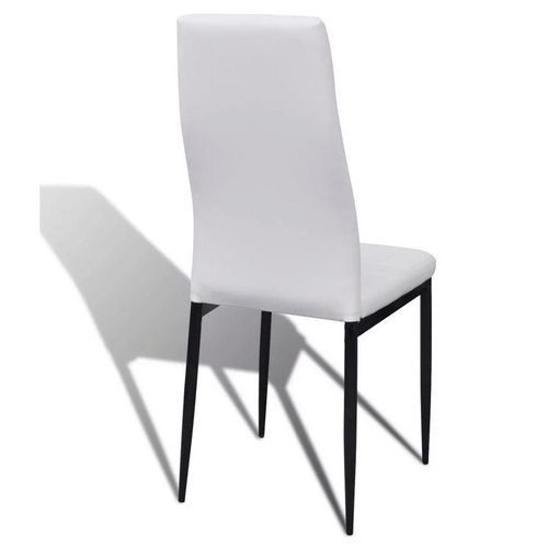 Chaise simili cuir blanc et pieds métal noir Rissa - Lot de 2 - Photo n°3; ?>