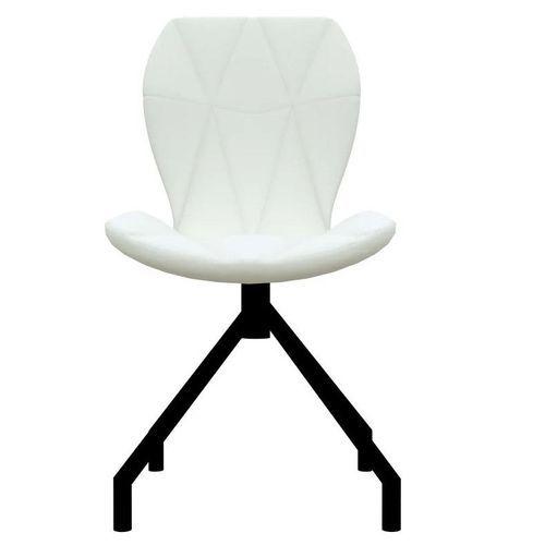 Chaise simili cuir blanc et pieds métal noir Amy - Lot de 2 - Photo n°2; ?>