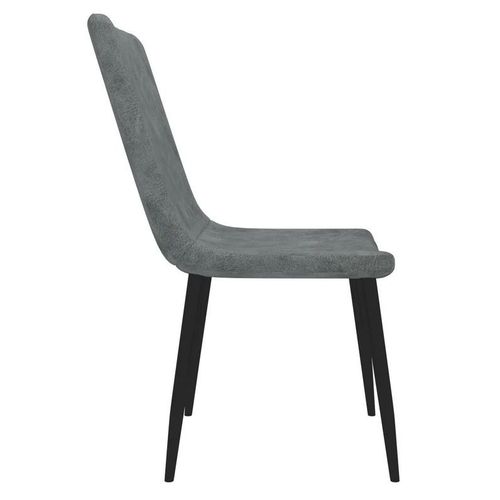 Chaise Simili Cuir Gris Et Pieds Métal Noir Tojo - Lot De 4 11 Chaise simili cuir gris et pieds métal noir Tojo - Lot de 4 - Photo n°3; ?>