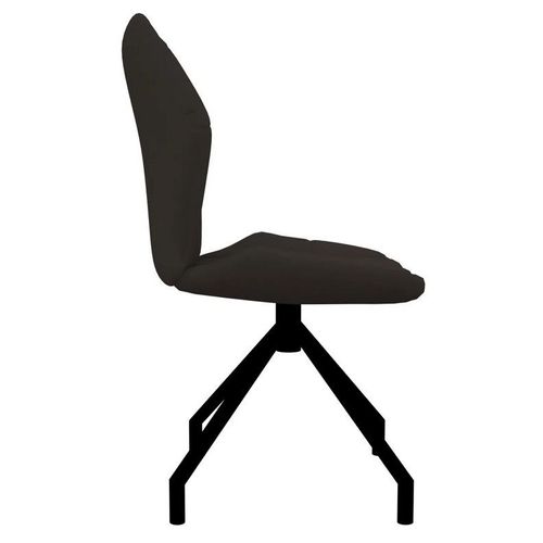 Chaise simili cuir marron et pieds métal noir Amy - Lot de 2 - Photo n°3; ?>