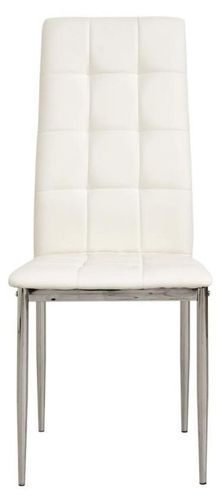 Chaise similicuir blanc et pieds métal Deby - Lot de 4 - Photo n°2; ?>