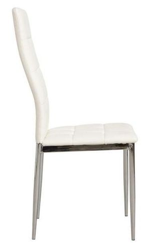 Chaise similicuir blanc et pieds métal Deby - Lot de 4 - Photo n°3; ?>
