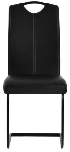 Chaise similicuir noir et pieds métal chromé Mikarelane - Lot de 2 - Photo n°3; ?>
