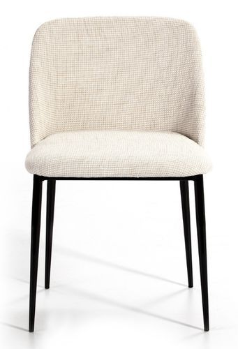 Chaise tissu blanc et pieds métal noir Kanzas - Photo n°2; ?>