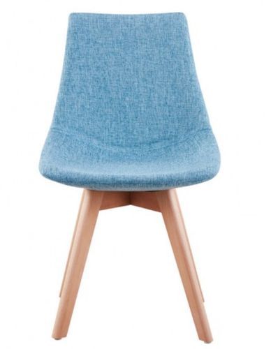 Chaise tissu bleu et bois naturel Mostol - Lot de 2 - Photo n°2; ?>