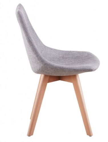 Chaise tissu gris clair et bois naturel Mostol - Lot de 2 - Photo n°3; ?>
