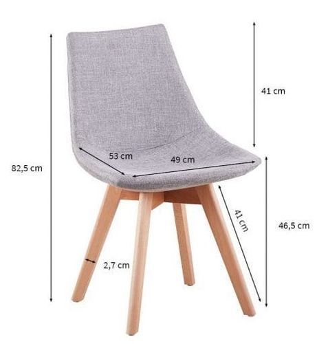 Chaise tissu gris clair et bois naturel Mostol - Lot de 2 - Photo n°2; ?>