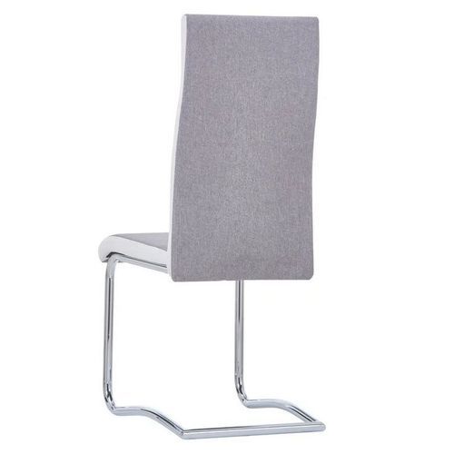 Chaise tissu gris clair et métal chromé Opera - Lot de 2 - Photo n°3; ?>