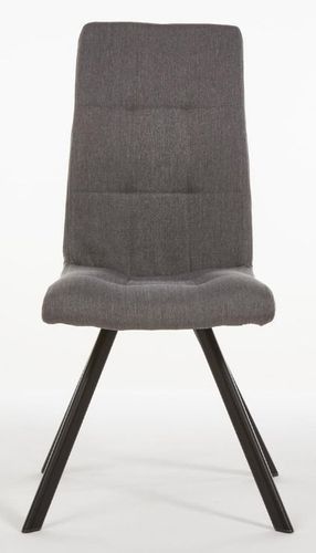 Chaise tissu gris et pieds métal noir Cony - Lot de 2 - Photo n°2; ?>