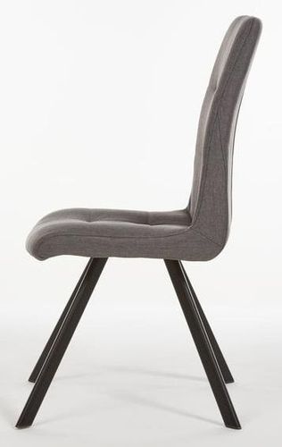 Chaise tissu gris et pieds métal noir Cony - Lot de 2 - Photo n°3; ?>