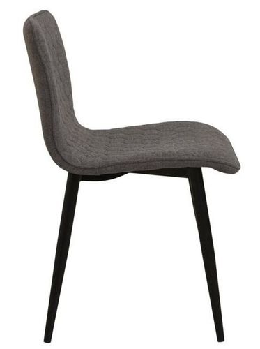Chaise tissu gris et pieds métal noir Vera - Lot de 4 - Photo n°2; ?>