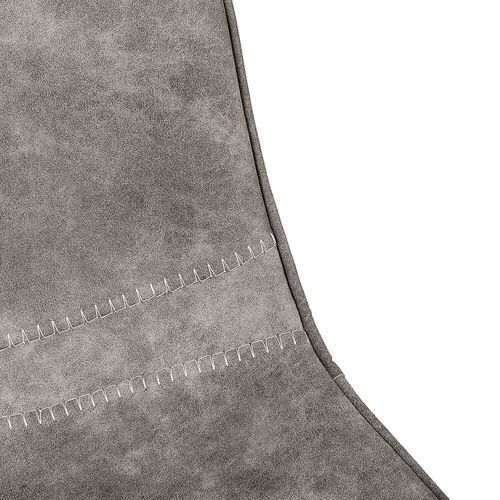 Chaise tissu imitation cuir gris clair et pieds métal noir Brika - Photo n°3; ?>
