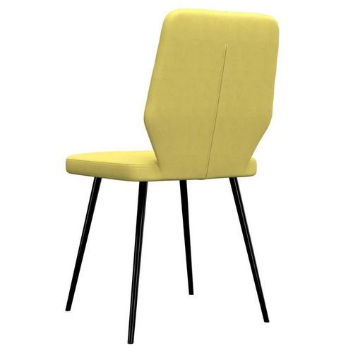 Chaise tissu jaune citron et pieds métal noir Macy - Lot de 2 - Photo n°2; ?>