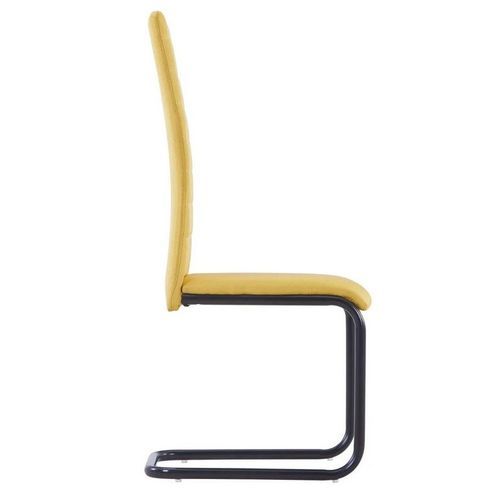 Chaise tissu jaune et pieds métal noir Hilla - Lot de 2 - Photo n°3; ?>