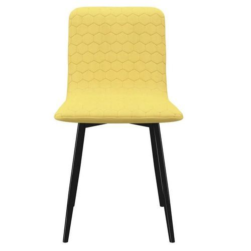 Chaise tissu jaune et pieds métal noir Osta - Lot de 2 - Photo n°2; ?>