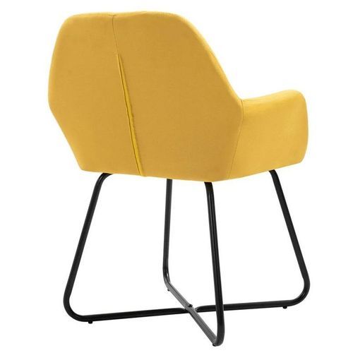 Chaise tissu jaune et pieds métal noir Mikee - Lot de 4 - Photo n°3; ?>