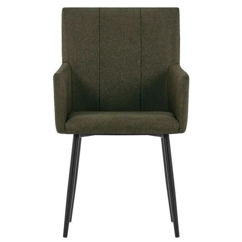 Chaise tissu marron et pieds métal noir Calum - Lot de 4 - Photo n°2; ?>