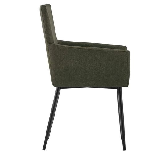 Chaise tissu marron et pieds métal noir Calum - Lot de 4 - Photo n°3; ?>