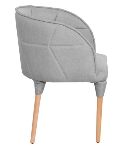Chaise tissu matelassé gris clair Norda - Photo n°3; ?>