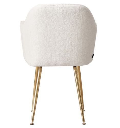 Chaise tissu molletonné blanc et pieds acier doré Douda - Lot de 2 - Photo n°3; ?>