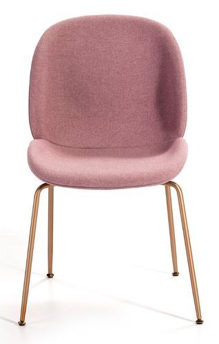 Chaise tissu rose et pieds métal doré Raj - Photo n°2; ?>