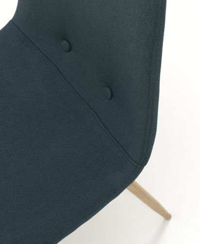 Chaise tissu vert foncé et pieds métal effet bois Mosac - Lot de 4 - Photo n°3; ?>