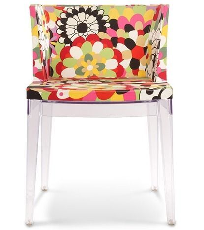 Chaise transparente et imprimée floral Delice - Photo n°3; ?>