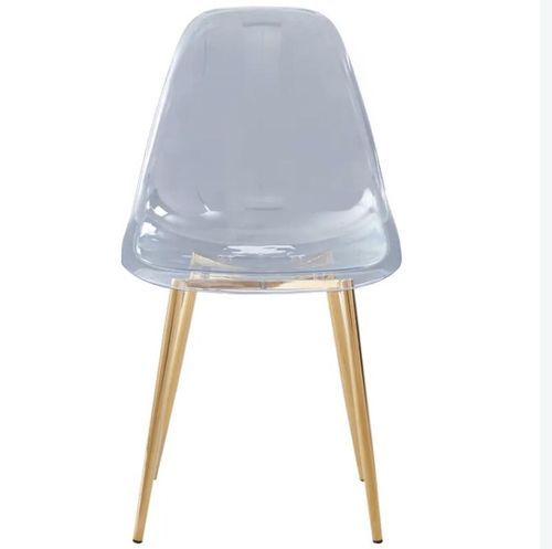 Chaise transparente et pieds métal doré Kamy - Lot de 4 - Photo n°3; ?>