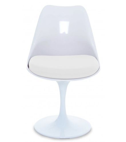 Chaise Tulipo pivotante blanc brillant avec coussin - Design haut de gamme - Photo n°2; ?>