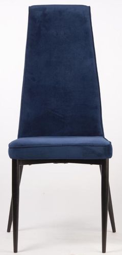 Chaise velours bleu et pieds noir Presta - Lot de 4 - Photo n°3; ?>