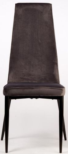 Chaise velours gris et pieds noir Presta - Lot de 4 - Photo n°2; ?>