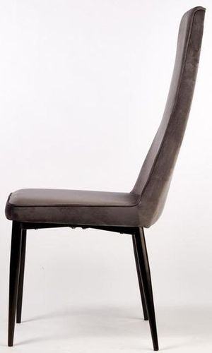 Chaise velours gris et pieds noir Presta - Lot de 4 - Photo n°3; ?>