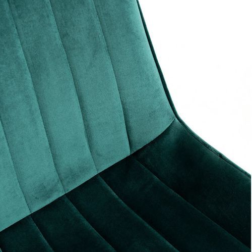 Chaise velours vert et acier noir Nalia - Lot de 2 - Photo n°3; ?>