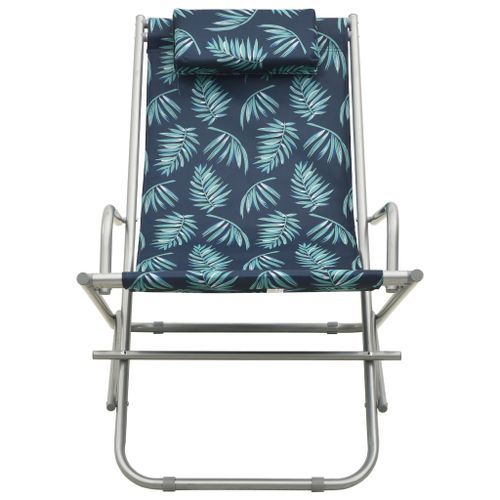 Chaises à bascule 2 pcs Acier Motif de feuilles - Photo n°3; ?>