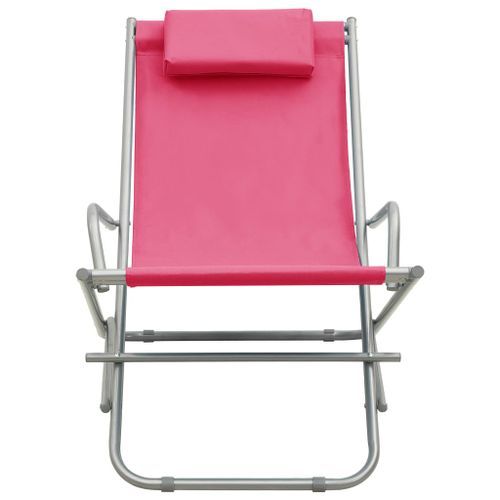 Chaises à bascule 2 pcs Acier Rose - Photo n°3; ?>