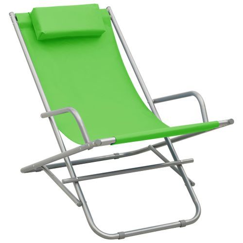 Chaises à bascule 2 pcs Acier Vert - Photo n°2; ?>