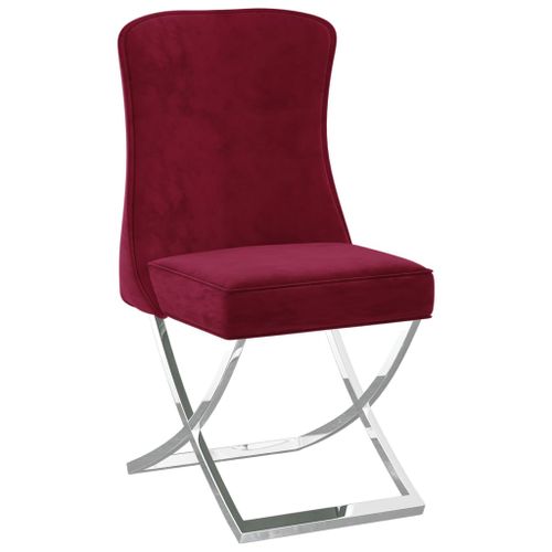 Chaises à Dîner 2 Pcs Bordeaux 53x52x98 Cm Velours Et Inox 19 Chaises à dîner 2 pcs Bordeaux 53x52x98 cm Velours et inox - Photo n°3; ?>