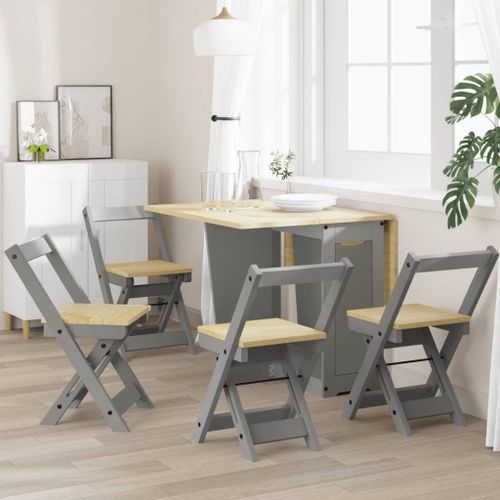 Chaises à manger pliables lot de 4 Corona bois de pin massif - Photo n°2; ?>